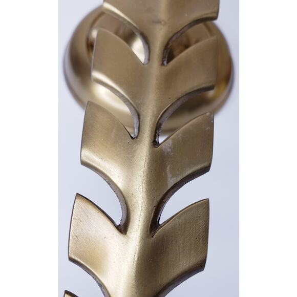 VINTAGE BOMBAY CO. MCM 15" SOLID BRASS Acanthus Leaf Candle SCONCE SET OF 2 - Picture 12 of 14